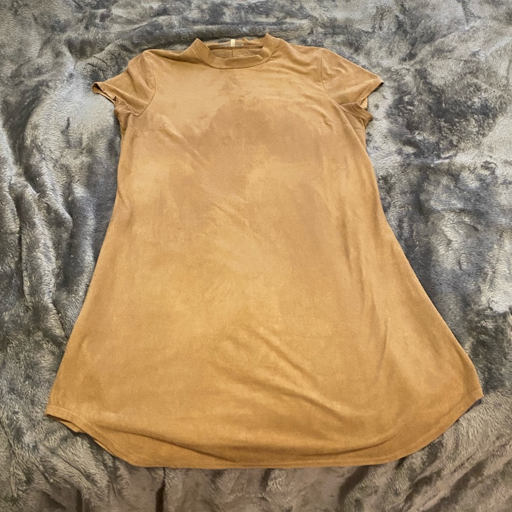 Tan velvet dress